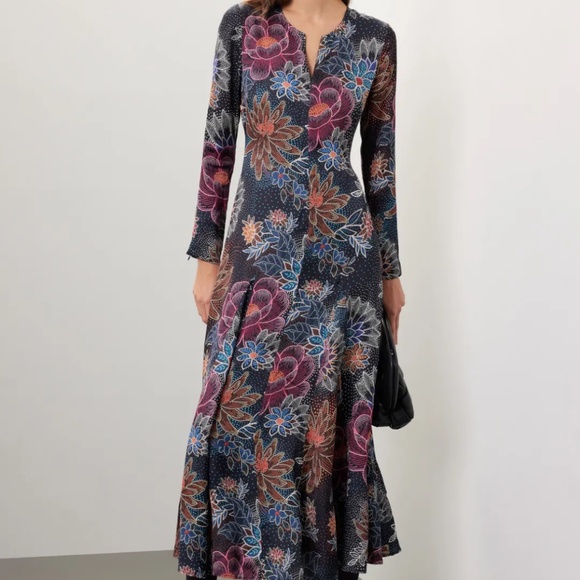 FARM RIO Blue Floral Maxi Dress - Size Small - Picture 4 of 5